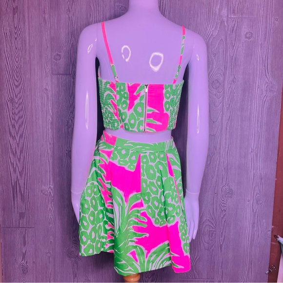 Lilly Pulitzer Parfait Pineapple Crop top and skirt set swimmer beach outfit 0 - Picture 10 of 12